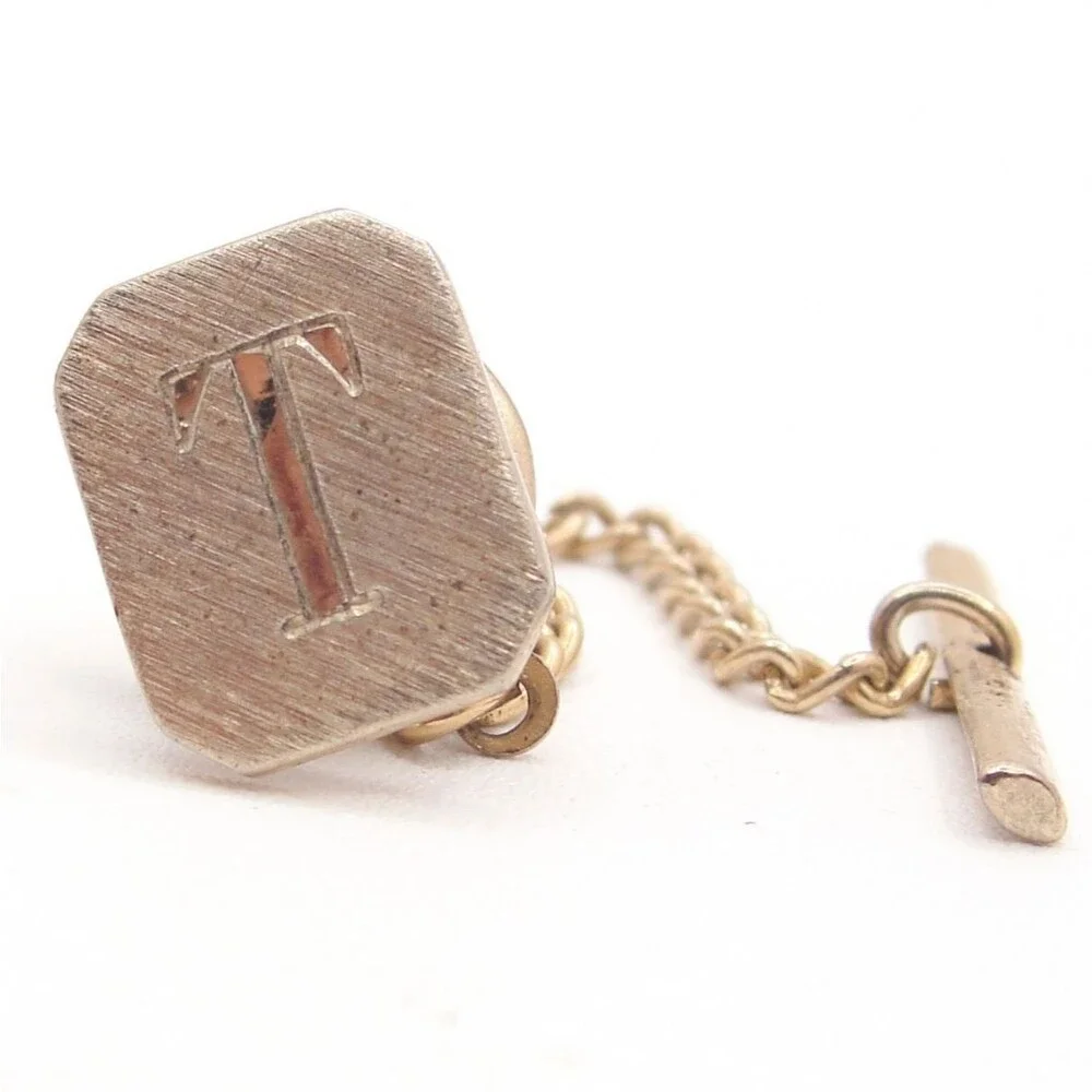 Vintage Gold Tone Initial 